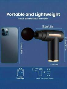 Portable Muscle Massage Gun For Body Massage, With Led Touch Screen, Speed Adjustment, Rechargeable, And 4 Replaceable Massage Heads Fascia Gun - Muscle Seat - Professional Physiotherapy Grade Multi-Functional Mini Electric Handheld Hammer Shoulder And Ne