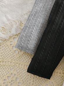 3pcs/Set Newborn Baby Boy/Girl Cute Elastic Waist Ribbed Knit Leggings, Suitable For Spring, Summer, Autumn & Winter