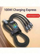 3-In-1 100W Fast Charging Cable Smart Super Fast Charging
