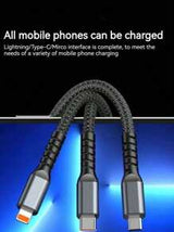 3-In-1 100W Fast Charging Cable Smart Super Fast Charging