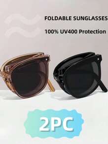 2 Pairs Foldable Fashion Fashion Glasses For Women, Stylish And High-End Design
