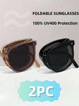 2 Pairs Foldable Fashion Fashion Glasses For Women, Stylish And High-End Design