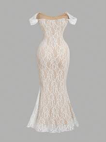 Cowl Neck Bodycon Mermaid Lace Dress