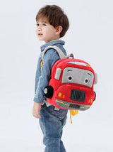 1pc Cartoon Fire Truck Plush Backpack, Medium Size For 2-4 Year Old Boys & Girls, Suitable For Daily Use