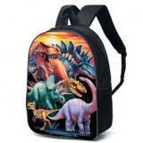 Back To School Backpack For Kids 16 Inch Black Laptop Backpack, Cool Design Casual Daypack Sports Bookpack For Boys (Dinosaur / Game)