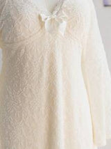 Plus Size Women's Square Neck White Lace Trim Ruffle Sleeve A-Line Mini Dress, Vacation Wear, Spring,Graduation Dress