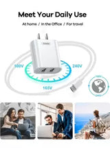REMAX Remax 18W PD Charger With 2 USB A + 1m PD Type-C Charging Cable Set