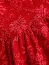 easyown Women's New Waisted Slimming Backless Jacquard Pleated Spaghetti Strap A-Line Short Dress