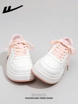 Women's Casual Lace-Up Skate Shoes, Platform Thick Bottom Low Top Outdoor Flat Skateboard Shoes