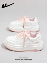 Women's Casual Lace-Up Skate Shoes, Platform Thick Bottom Low Top Outdoor Flat Skateboard Shoes
