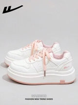 Women's Casual Lace-Up Skate Shoes, Platform Thick Bottom Low Top Outdoor Flat Skateboard Shoes