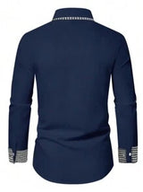 Manfinity Mode Men's Contrast Color Business Casual Shirt, Simple And Fashionable For Daily Wear