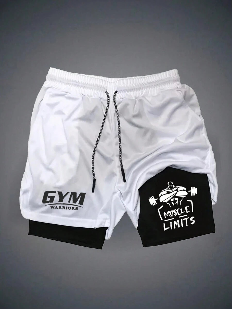 Manfinity Sport Corelite Men's Letter Print Drawstring Waist Sport Shorts