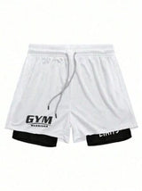 Manfinity Sport Corelite Men's Letter Print Drawstring Waist Sport Shorts