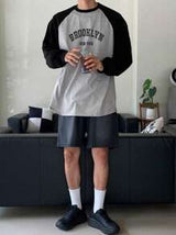 DAZY Men's Splicing Colorblock Letter Print T-Shirt, Casual & Fashion For Daily Wear, Spring