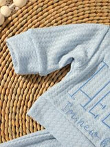 New Born Photography Outfits Baby Boys Girls "HELLO" Embroidery Top, Pants And Hat 3pcs Set, Infant 1 Month 100 Days Photo Studio Clothing