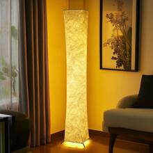 50 Inch Simple Design Morden Soft Light Floor Lamp 3 Color Lighting Remote Control, LED Lamp With Tyvek Fabric Shade,Brightness Adjustable For Living Room Bedroom Game Room