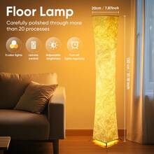50 Inch Simple Design Morden Soft Light Floor Lamp 3 Color Lighting Remote Control, LED Lamp With Tyvek Fabric Shade,Brightness Adjustable For Living Room Bedroom Game Room