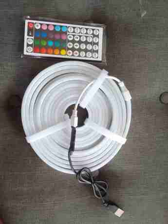 Vibrant RGB LED Neon Strip Lights - 44-Key Remote Control, Flexible, and USB Powered