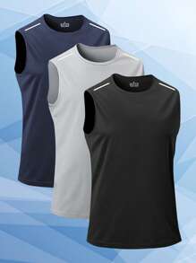 Men's Sleeveless Quick-Dry T-Shirt, Basketball Training Fitness Vest Singlet, Summer