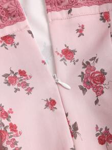 Sweetra Pink Floral Lace Camisole Top