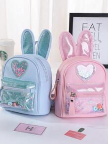 1pc Children's Sequin Rabbit Backpack, Mini Cute Accessory For Girls Travel And Outdoor Use