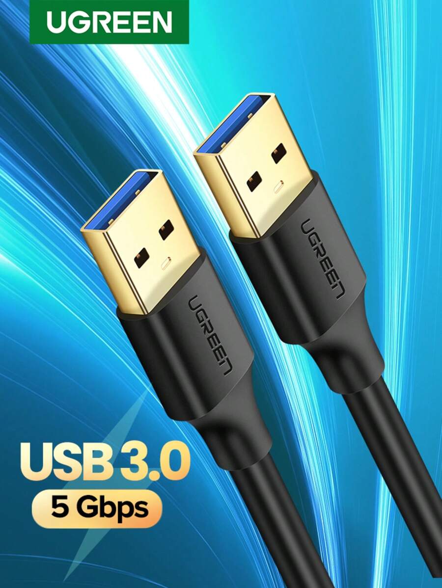 UGREEN UGREEN Data Transfer USB 3.0 Type A Male To Male Super Speed Transfer Cable For External Hard Drive, DVD, Laptop Cooler And Blu-Ray Disc Player, Etc.Gold-Plated