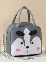 1pc Oxford Cloth Aluminum Foil Insulated Lunch Bag, Large Capacity Waterproof Cartoon Animal Pattern Zipper Lunch Box Tote For Work School Picnic Camping Food Storage