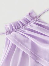 Women's Lilac Color Halter Neck Fish Tail Hem Long Dress,Prom Dress,Fall Dresses