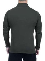 Manfinity Dauomo Men's Casual Everyday Half-Zip Mock Neck Long Sleeve T-Shirt, Autumn