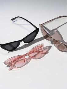 3pcs Cateye Glasses, High-End Stylish Design For Daily Wear And Travel