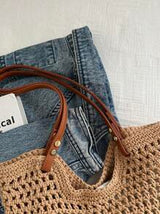 Woven Beach Bag, Versatile Shoulder Bag For Beach Vacation