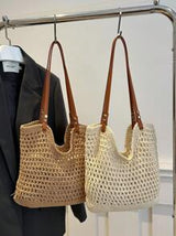 Woven Beach Bag, Versatile Shoulder Bag For Beach Vacation