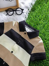 Newborn Baby Boy Cute Striped Knit Short Sleeve Romper, Suitable For Birthday Party, Evening Party, Performance, Wedding, One Month Celebration, Christening And 1st Birthday Baby Shower, Summer