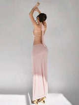 easyown Elegant Sexy 3D Floral Decor Backless Set For Women,