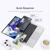 2025 Laptop With Windows 10, 14.1Intel N4000 Quad Core Processor 8GB RAM 128GB 256GB 512GB 1TB Solid State Drive, 15.6-Inch Full HD IPS Display Screen, Long Battery Life, Traditional Laptop Suitable For Business, Office, Student Games