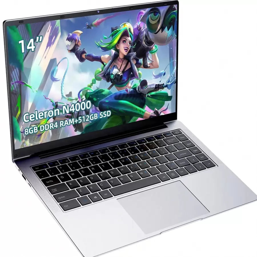 2025 Laptop With Windows 10, 14.1Intel N4000 Quad Core Processor 8GB RAM 128GB 256GB 512GB 1TB Solid State Drive, 15.6-Inch Full HD IPS Display Screen, Long Battery Life, Traditional Laptop Suitable For Business, Office, Student Games