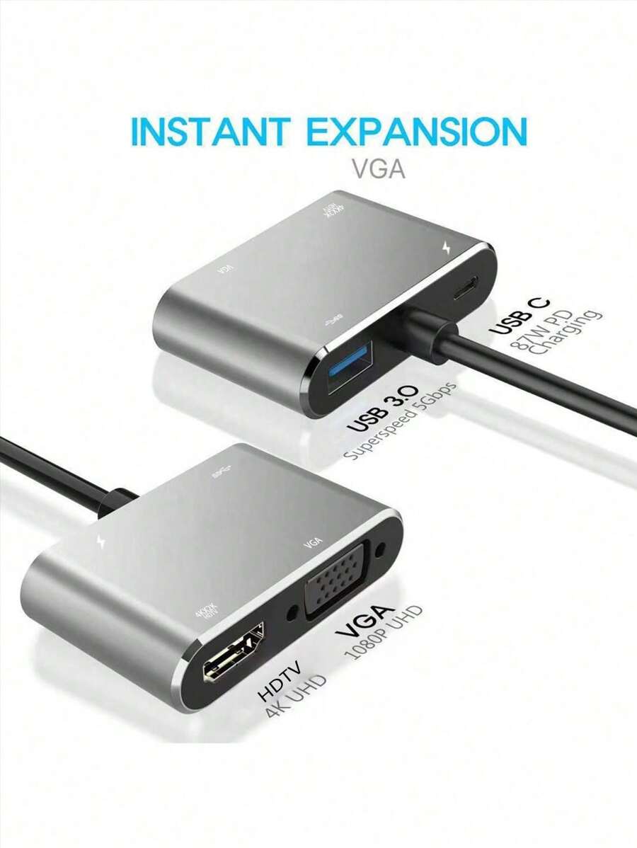 USB3.0 To HDTV Interface VGA Converter, Computer Monitor High-Definition Cable Connection For TV And Projector External Connection For External Graphics Card, Laptop Adapter, Multi-Functional Expansion Device, Docking Station