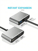 USB3.0 To HDTV Interface VGA Converter, Computer Monitor High-Definition Cable Connection For TV And Projector External Connection For External Graphics Card, Laptop Adapter, Multi-Functional Expansion Device, Docking Station