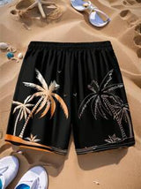 Men's Fashionable Casual Coconut Tree Print Comfortable Beach Shorts
