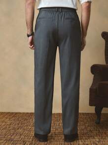 Manfinity ModaGents Men's Casual Woven Tapered Suit Pants, Suitable For Everyday Wear