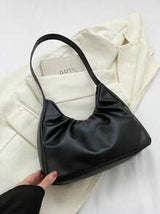 Elegant Fashion Shoulder Bag, New Spring/Autumn Solid Color Pleated Fresh Handbag With Underarm Feel