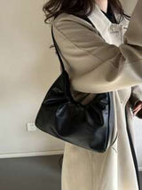 Elegant Fashion Shoulder Bag, New Spring/Autumn Solid Color Pleated Fresh Handbag With Underarm Feel