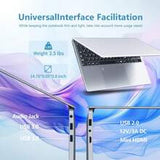15.6 Inch Laptop, Win11 PRO Intel Pentium 4 Core N100 (Up To 3.4GHz), 16GB LPDDR4 RAM 256GB/512GB SSD, 2K FHD IPS Laptop, 1920X1080 Display WiFi 6 For Business Webcam, Full-Featured Extra Large Touchpad Large Capacity Battery