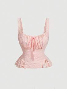 Women's Pink Tank Top & Lace Long Mermaid Skirt Set