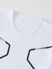 2pcs Set Men Summer Short Sleeve Outfit, Casual Sports Round Neck Tee + Shorts, Complete Set
