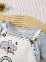 Unisex Baby Outfits With Koala Print 2 In 1 Rompers, Suitable For Newborn Babies To Wear In Summer For All Occasions, The Koala Pattern Makes The Baby Cuter
