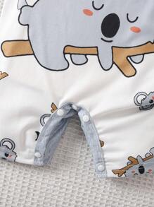 Unisex Baby Outfits With Koala Print 2 In 1 Rompers, Suitable For Newborn Babies To Wear In Summer For All Occasions, The Koala Pattern Makes The Baby Cuter
