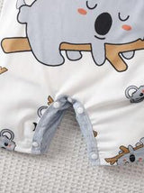 Unisex Baby Outfits With Koala Print 2 In 1 Rompers, Suitable For Newborn Babies To Wear In Summer For All Occasions, The Koala Pattern Makes The Baby Cuter