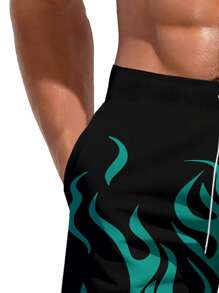1pc Men's 3D Hawaiian Printed Beach Shorts, Fashionable Summer Wear